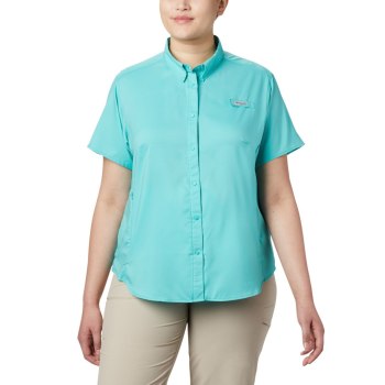 Columbia Overhemd Dames, PFG Tamiami II Short Sleeve Plus Size Blauw, 30ELPDCGB